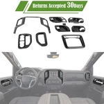 Carbon Fiber Door Decor Cover Trims Combo 9pcs Kit For Chevy Silverado 2019-2022. Fixed Price $107.99.