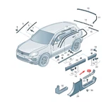 Vw Touareg 7p Mk2 Rear Right Door Sill Trim 7p0853174a6m7. Fixed Price $176.64.