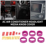 Ac Headlight Media Switch Knob Cover Ring For Jeep Wrangler 18-23 Pink 6 Pcs. Fixed Price $29.99.