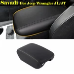 Center Console Armrest Cover Pad Black Leather For Jeep Wrangler Jl Jt 2018-2024. Fixed Price $35.99.