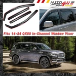 In-channel Window Rain Visors Wind Guard Deflectors Fits 2014-2024 Infiniti Qx80. Fixed Price $58.99.