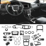 Carbon Fiber 37pcs Full Set Interior Decor Cover Trim For Dodge Charger 2015-23. Fixed Price $204.99.