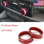 2pcs Ac Climate Switch Knob Aluminum Red Ring Cover Trim For 14-20 Nissan Rogue. Fixed Price $12.98.