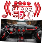 26pcs Full Set Interior Trim Kit Compatible With Jeep Wrangler Jk Jku 2011 Red. Fixed Price $73.78.