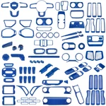 Blue Center Full Decor Accessories Cover Trims For Jeep Wrangler Jl Jt 2018-2023. Fixed Price $12.91.