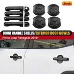 External Door Handle Bezel Latch Cover Trims Set For 2015-23 Jeep Renegade Black. Fixed Price $30.99.