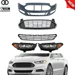 Front Bumper Cover&upper+lower Grilles&black Pair Headlamp For Ford Fusion 13-16. Fixed Price $269.03.