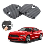 2pcs Door Lock Buckle Cover Trim Protector For Ford Mustang 2015+ Carbon Fiber. Fixed Price $18.99.
