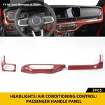 Red Carbon Middle Console Cover Radio Control Panel Strip For Wrangler Jl Jt 24+. Fixed Price $47.99.