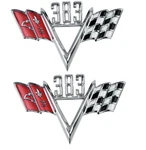 Oer Custom 383 Crossed Flag Front Fender Emblem Set For Chevy Car And Trucks. Fixed Price $99.98.