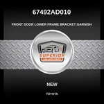 Genuine 2004 Toyota Tacoma Front Door Lower Frame Bracket Garnish 67492ad010. Fixed Price $49.00.