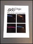 1986 Dodge Sales Brochure Catalog - Omni Glh Lancer Daytona 600 Charger Shelby. Fixed Price $10.35.