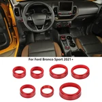 7x Center Console Switch Knob Cover Trim Rings For Ford Bronco Sport 2021+ Red. Fixed Price $18.99.