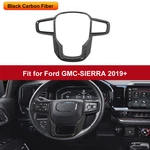 Carbon Fiber Steering Wheel Control Bezel Cover For Gmc Sierra 1500 2500 2019+. Fixed Price $34.99.