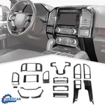 16pc For 15-20 Ford F150 Interior Console Panel Full Trim Cover Black Wood Grain. Fixed Price $102.99.