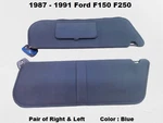E0tb-1004122-awd 87 To 91 Ford F150 Right & Left Sun Visor Sunvisor Blue Oem. Fixed Price $69.00.