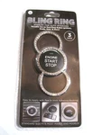 New Bling Ring Rhinestone Start Button Knob Auto Decor 3 Piece Standard Nip. Fixed Price $10.00.