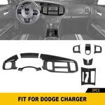 9x Carbon Fiber Steering Wheel Gear Shift Covers Set For Dodge Charger 2011-2014. Fixed Price $80.98.