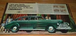 1946 Chevy Original Large Advertisement Print Ad 46. Fixed Price $12.59.