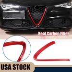 Red Real Carbon Fiber Grille V-shape Trim Frame For Alfa Romeo Giulia 2017+ Us. Fixed Price $89.99.