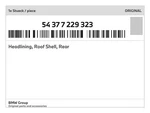 Genuine Bmw Headlining, Roof Shell, Rear 54-37-7-229-323 New. Fixed Price $960.87.