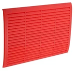 1962-63 Dodge Plymouth B-body; Dash Speaker Grill; Without Padded Dash; Red. Fixed Price $109.99.