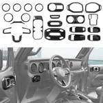 23pc Full Set Interior Cover Trim Kit For Jeep Wrangler Jl Jt 18+carbon Fiber. Fixed Price $85.99.