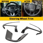 Carbon Fiber Steering Cover Wheel Trim Accessories Bezels For Dodge Charger2015+. Fixed Price $8.54.