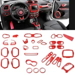 37pcs Red Full Set Interior Decor Cover Trim Frame Kit For Jeep Renegade 2016-19. Fixed Price $127.99.