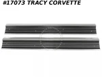 1968-1977 Corvette New Repro Carpet Door Sill Plates Gm 3912660 Pair With Screws. Fixed Price $89.00.
