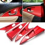 Red Inner Door Handle Bowl Panel Cover Molding Trims For Honda Civic Sedan 16-21. Fixed Price $35.89.