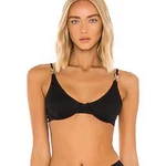 Revel Rey Nwt Inez Bikini Top In Black Snake Texture Size Xs Gold Chain Trim. Fixed Price $65.00.