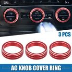 Ac Knob Ring Covers For Vw Tiguan Arteon Passat E-golf Red (pack Of 3). Fixed Price $15.27.