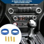Ac Climate Switch Knob Cover Ring For Ford Mustang 2015-2021 Blue 2 Pcs. Fixed Price $12.18.