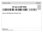 Genuine Bmw Cover, Windscreen Panel, Top 51-44-2-491-555 New. Fixed Price $347.06.