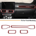 Red Carbon Console Air Conditioner Vent Bezel Cover Trims For Ford Mustang 2024+. Fixed Price $58.99.